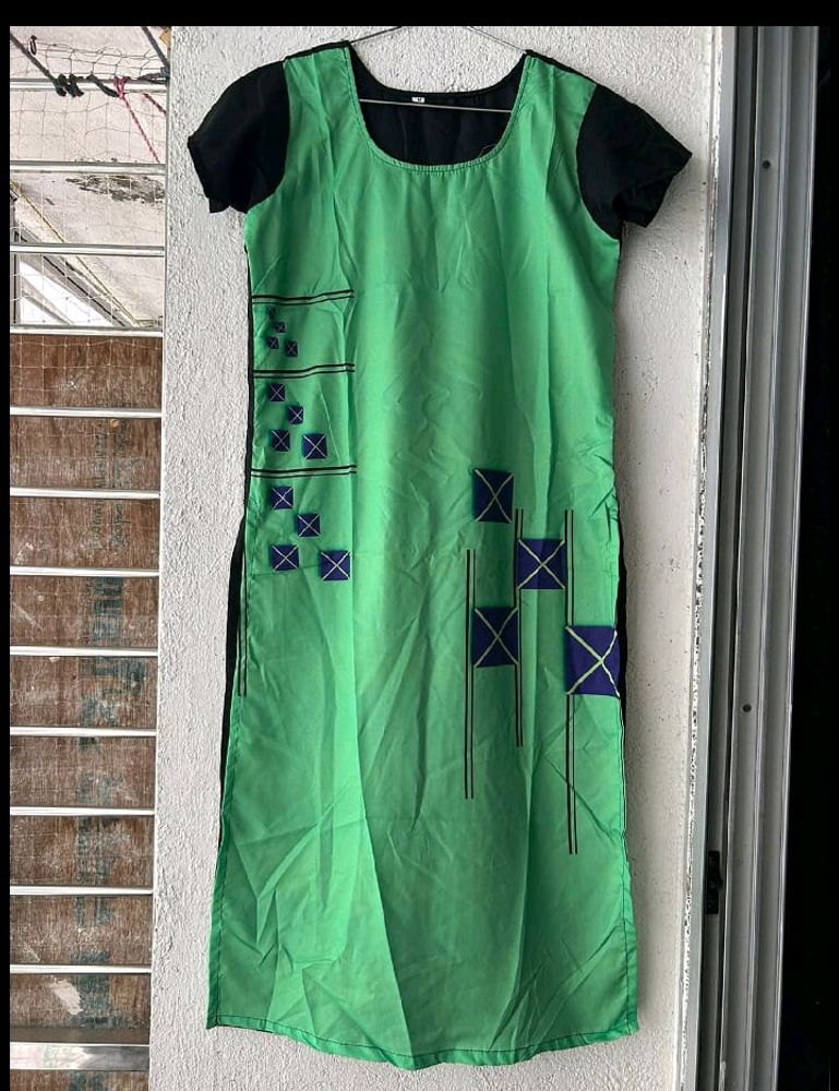 Crepe Green  Kurti