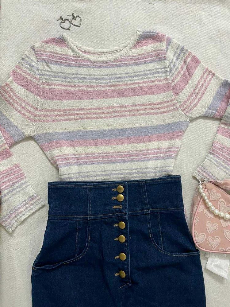 Striped Knit Sweater
