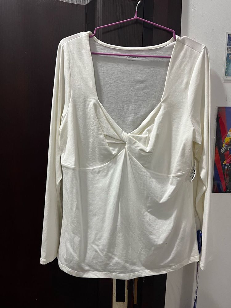 White Tie Up Detail Top