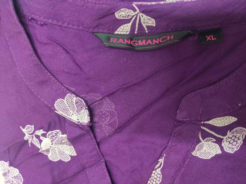 Rangmanch Purple Rose Floral Kurta 💜