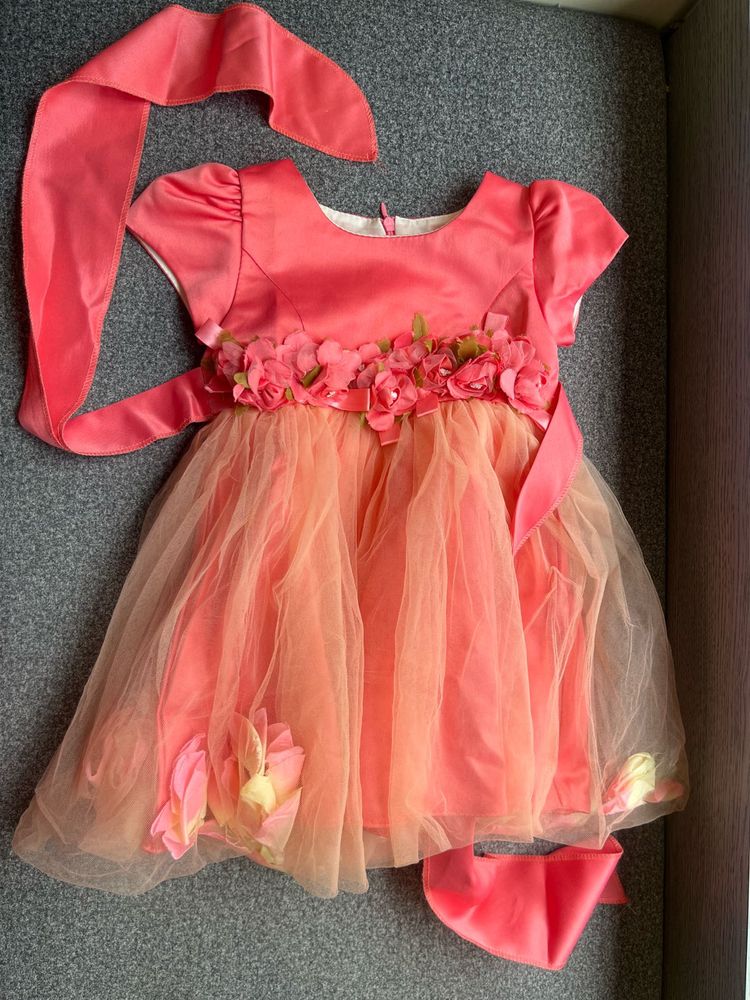 Cute Coral Party Dress