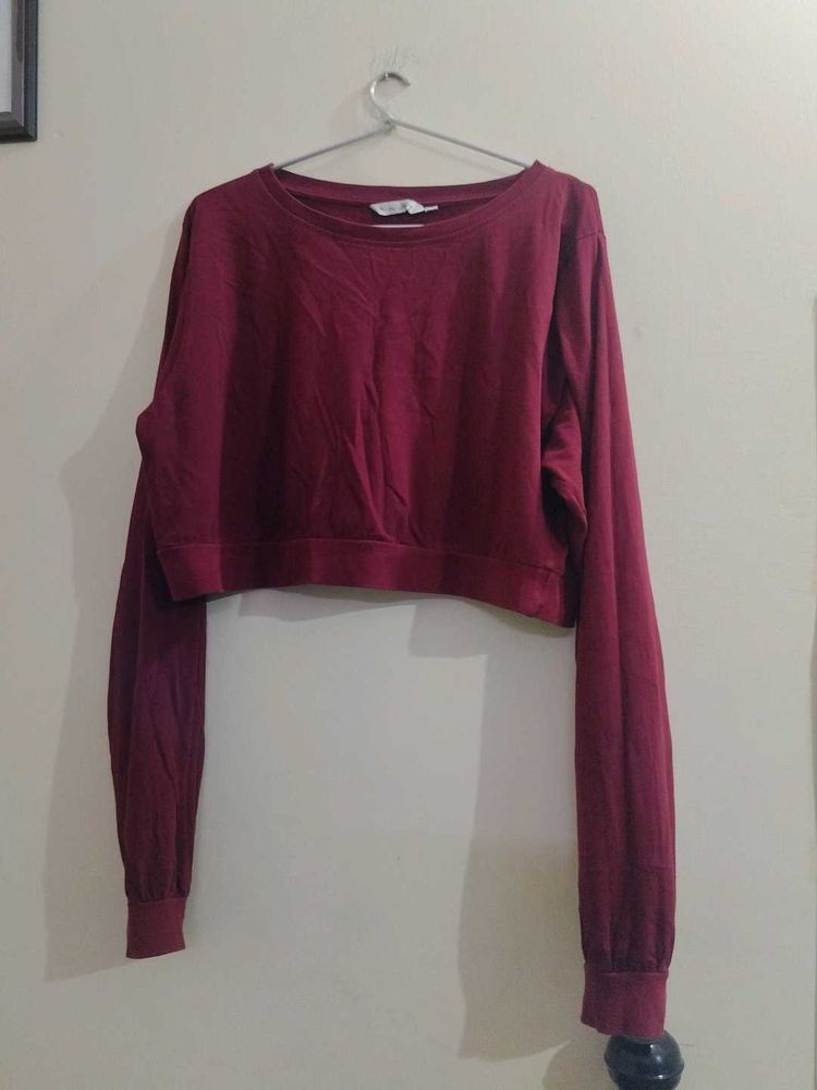 Maroon Crop Top
