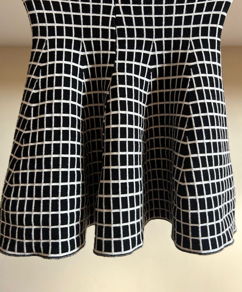 Checkered Knit Skirt