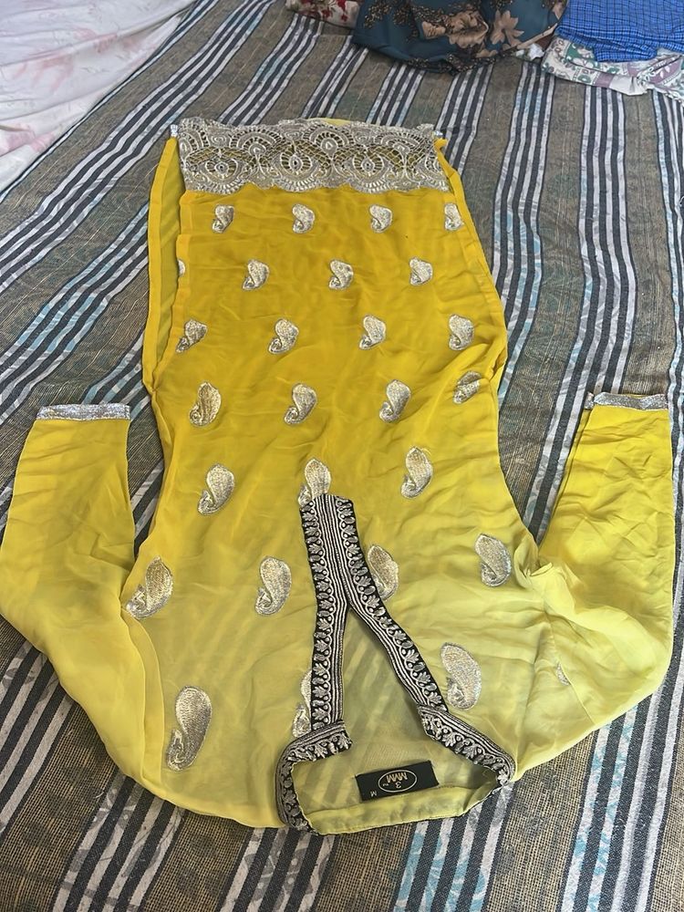 Yellow Embroidered Kurta