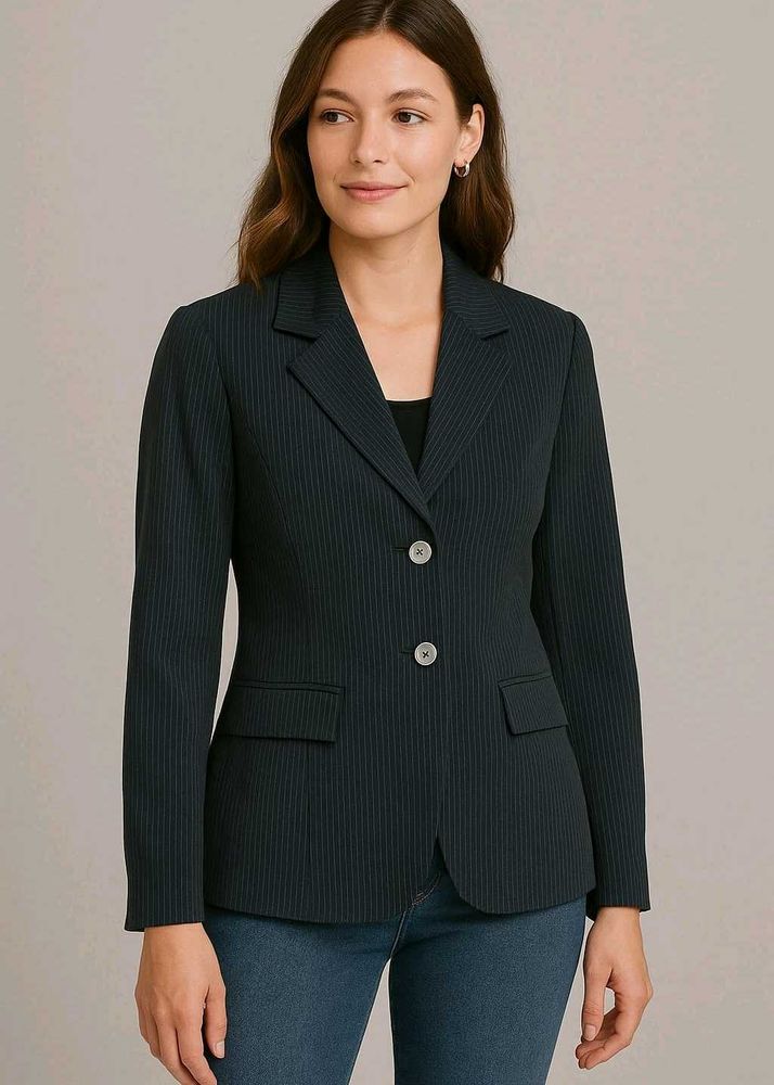Pinstripe Two Button Blazer