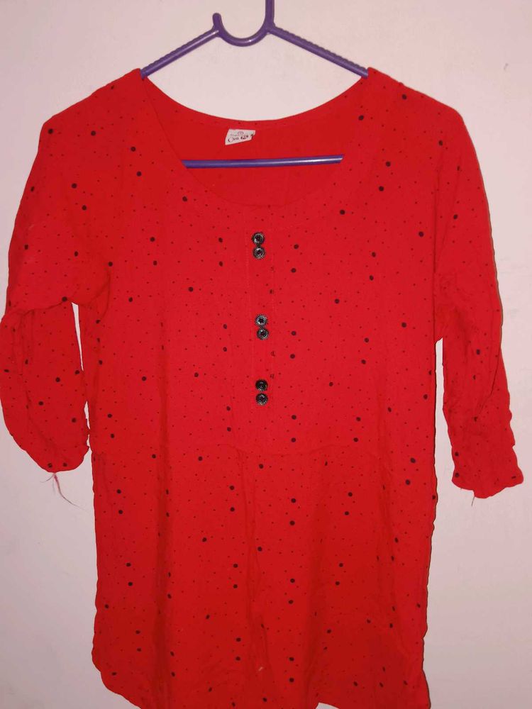Red Polka Dot Top