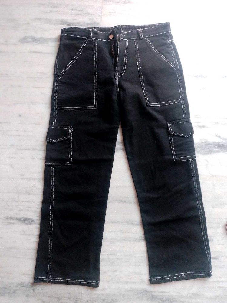 Black Cargo Jeans
