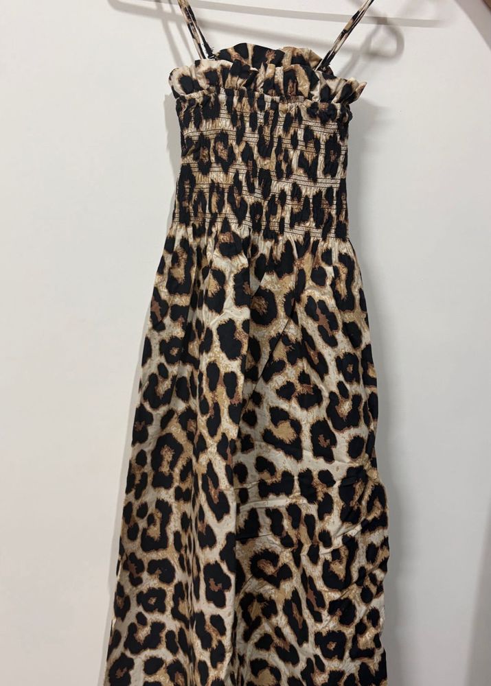 Leopard Print Midi Dress