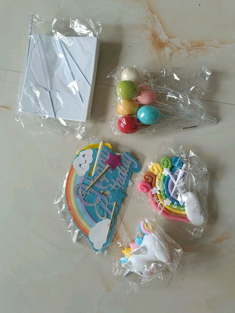 🆕 Unicorn Theme Cake Toppers