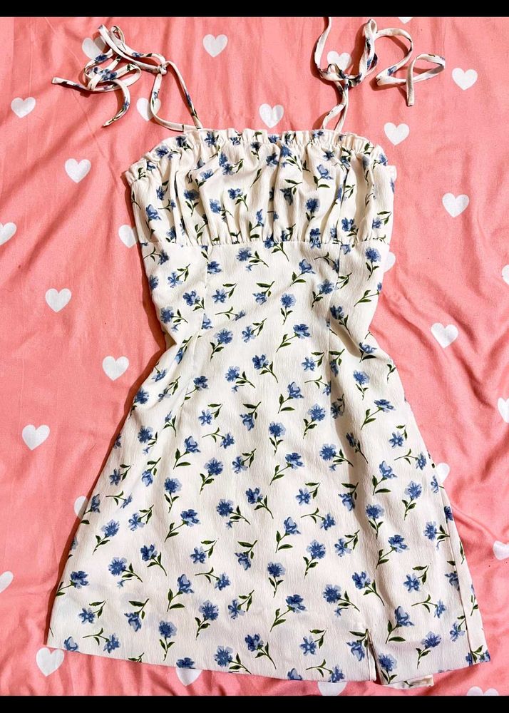 White Floral Mini Dress