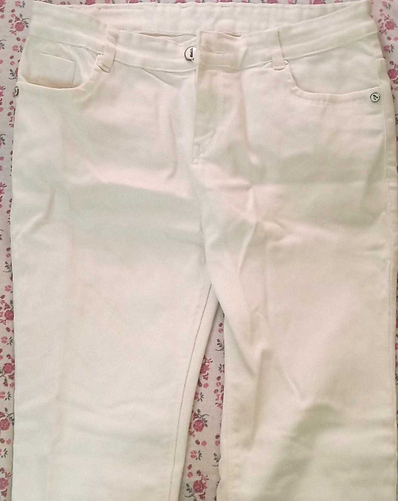 White Straight Leg Jeans