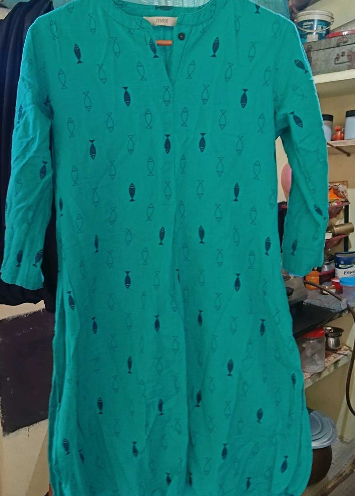 Teal Fish Print Tunic