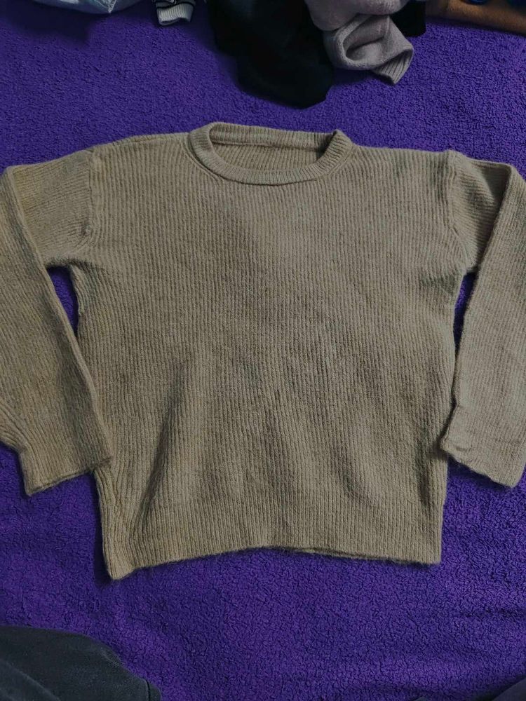 Beige Knit Pullover