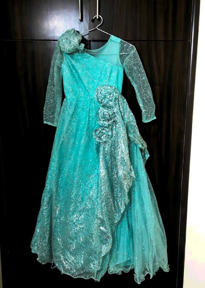 Sparkly Teal Girls' Occasion Dress
