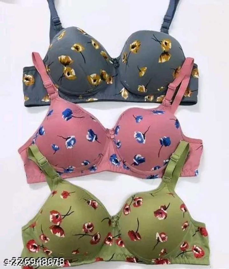 Floral Print Bra Set -pack Of 3