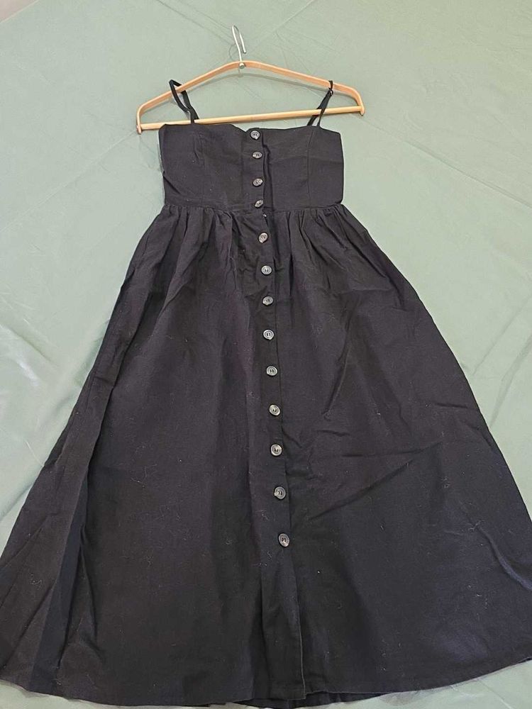 Black Strappy Midi Dress