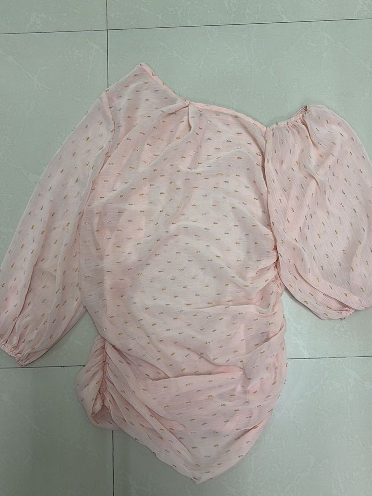 Baby Pink One Shoulder Top