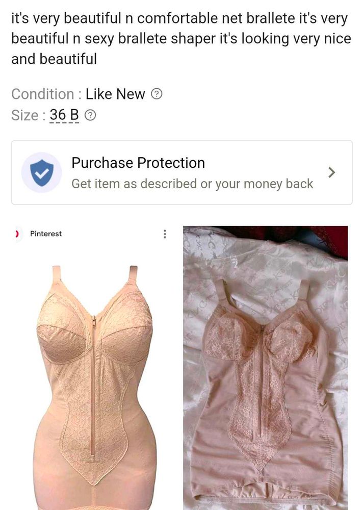 Vintage Style Bralette Shaper - 36B