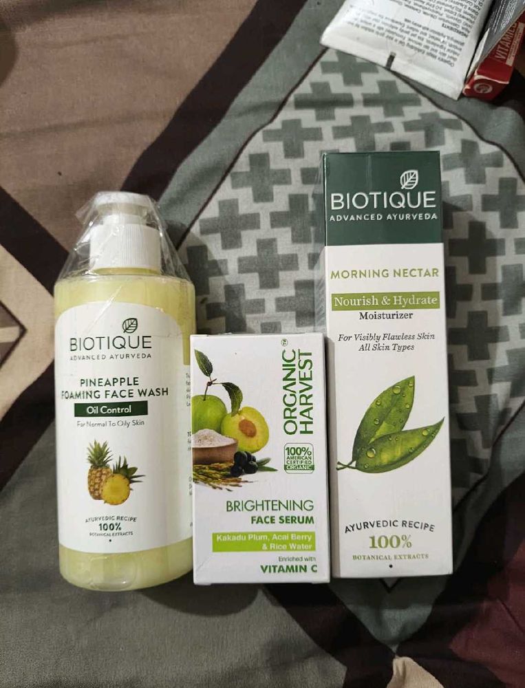 pack of 3, face wash, serum, moisturizer