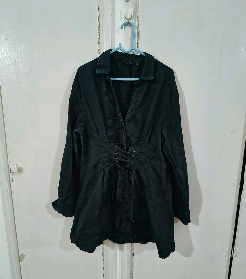 Stylish Black Shirt Dress