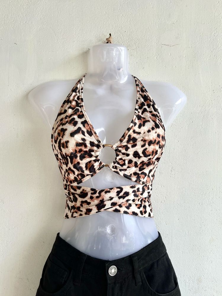 Leopard Print Halter Top