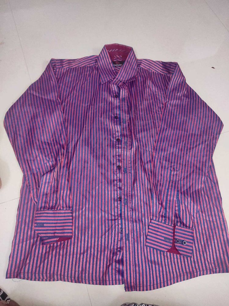 Striped Long Sleeve Shirt(38- Medium Size)