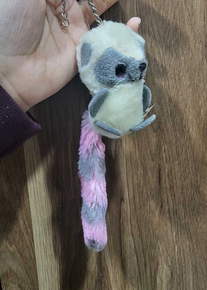 Cute Plush Raccoon Keychain