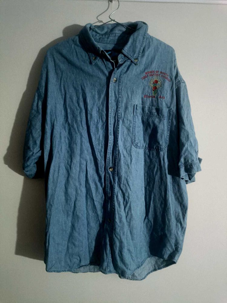 Thrifted baggy Vintage Denim Shirt