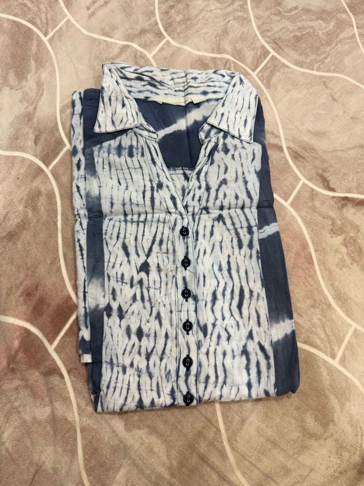 Tie-Dye Button-Up Top