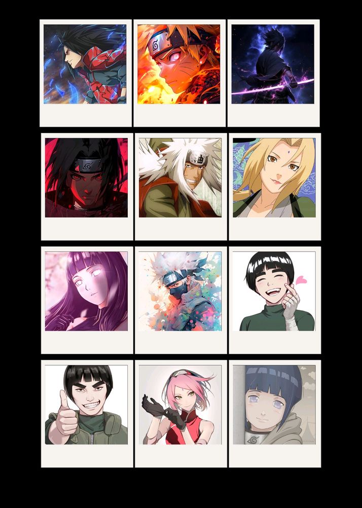 Pack Of 12 Naruto Anime Polaroid Photocards