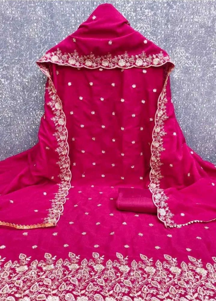 Elegant Pink Embroidered Suit Set