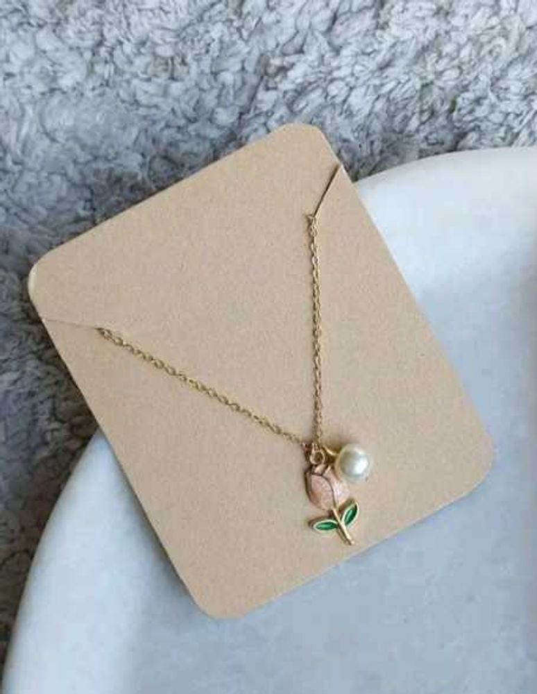 Tulip &amp; Pearl Gold Necklace