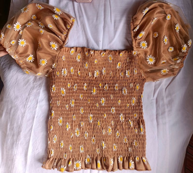 Sunflower Print Top