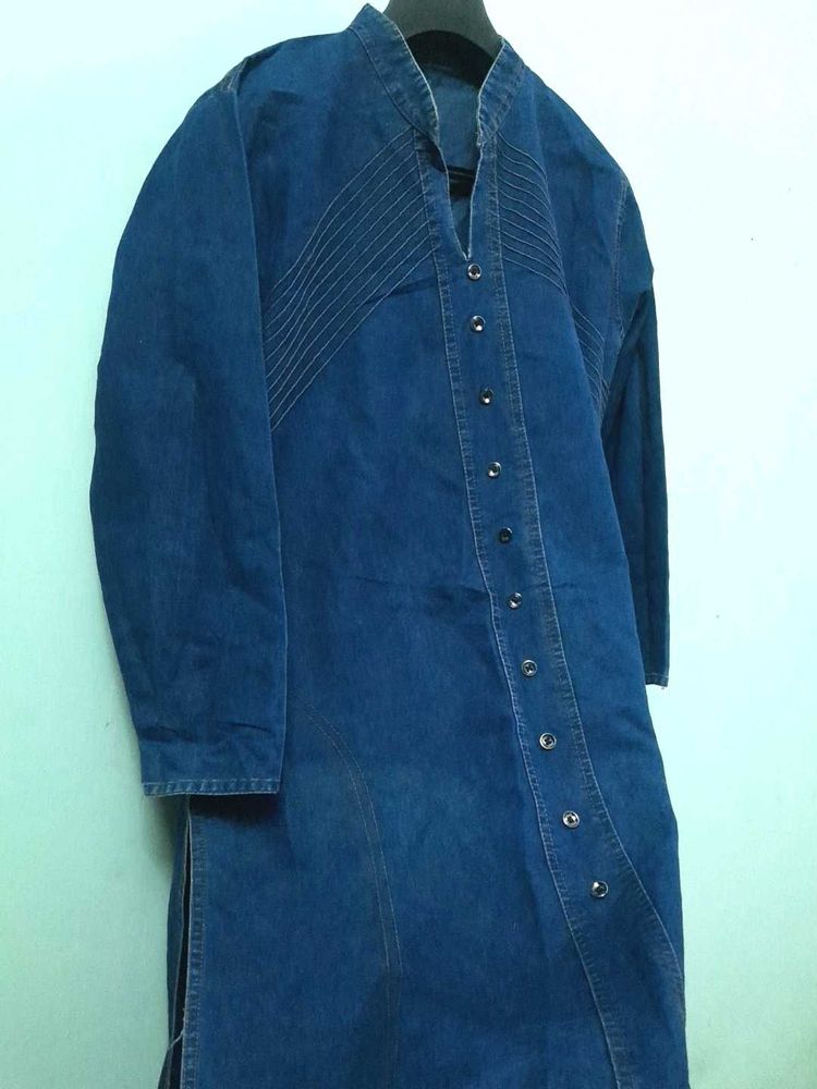 Denim Long Kurta 💙