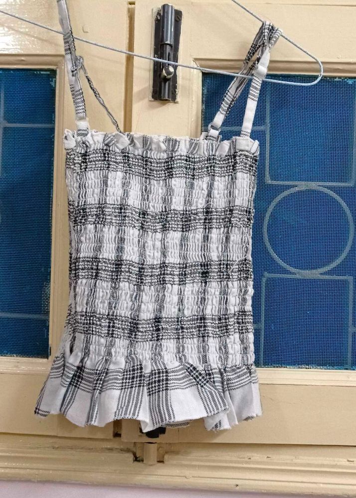 Plaid Cami Top 🩶🤍