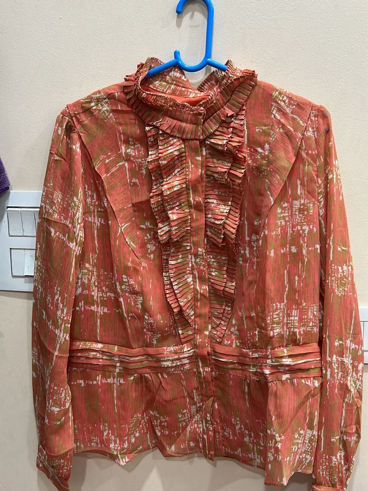 Imported Classy Multicoloured Orange Top