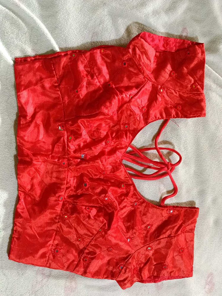 Red Embroidered Blouse