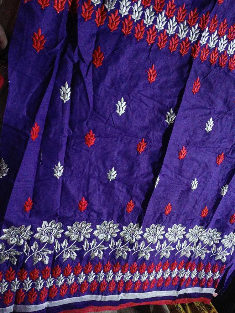 Unstitched Suit Purple and Red Colour Combine dres
