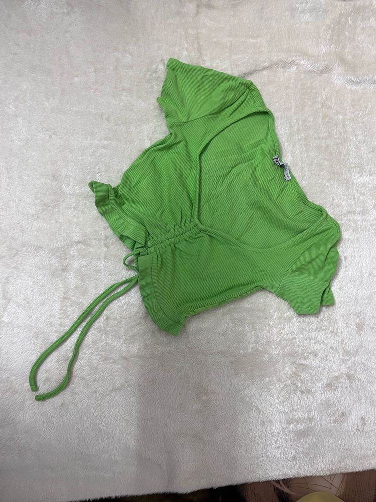 Green Drawstring Top