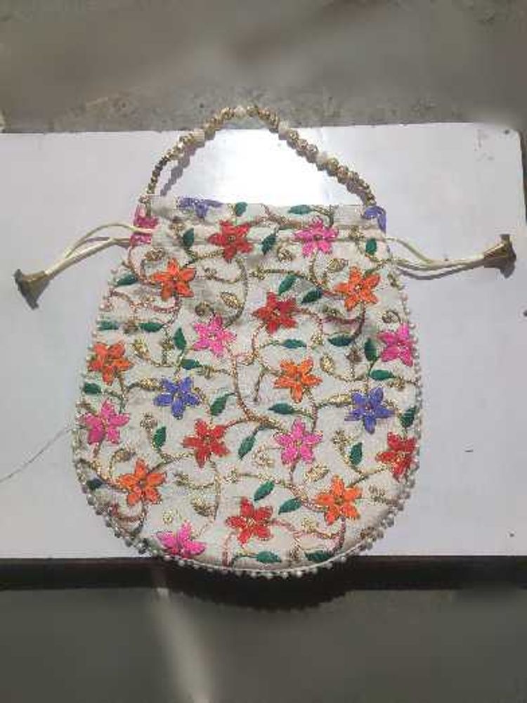 Floral Embroidered Potli Bag