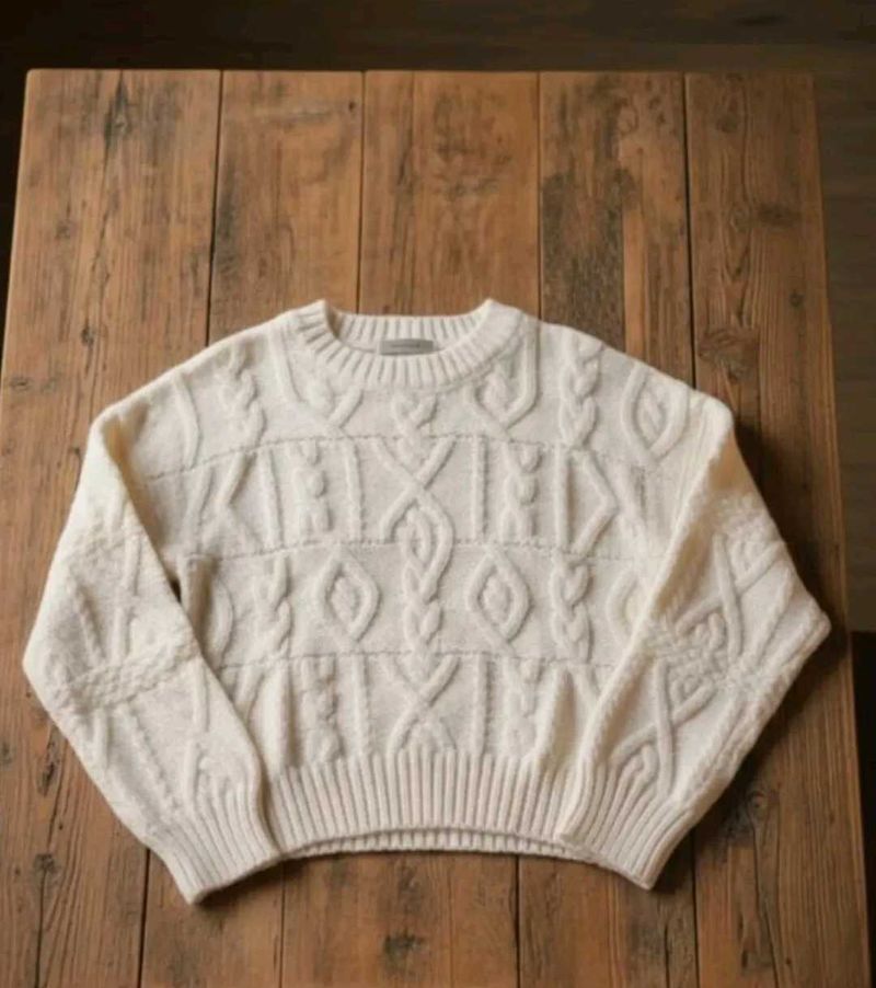Cable Knit Cream Sweater