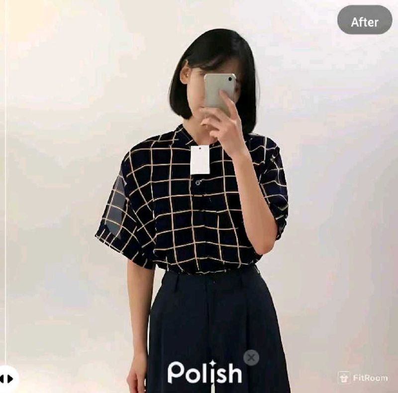 New With Tag Korean Cute bluff top