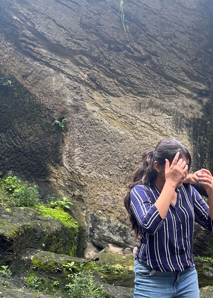 Striped Blue V-Neck Top