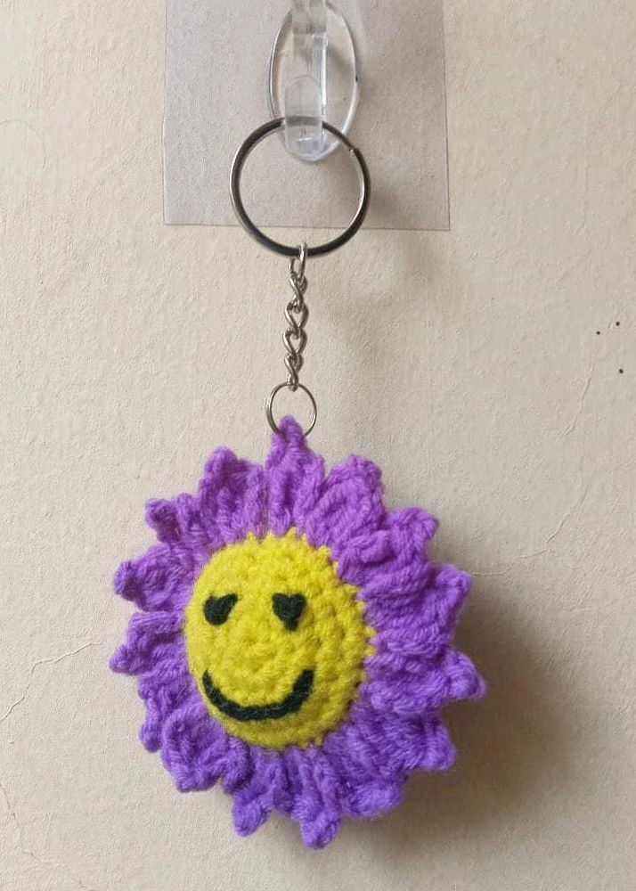 Crochet Flower Keychain