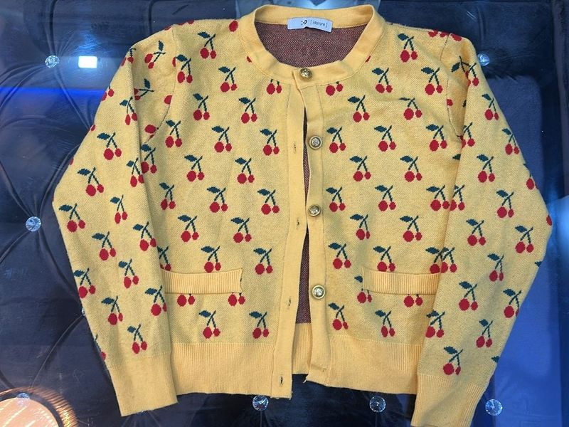 Cherry Print Cardigan
