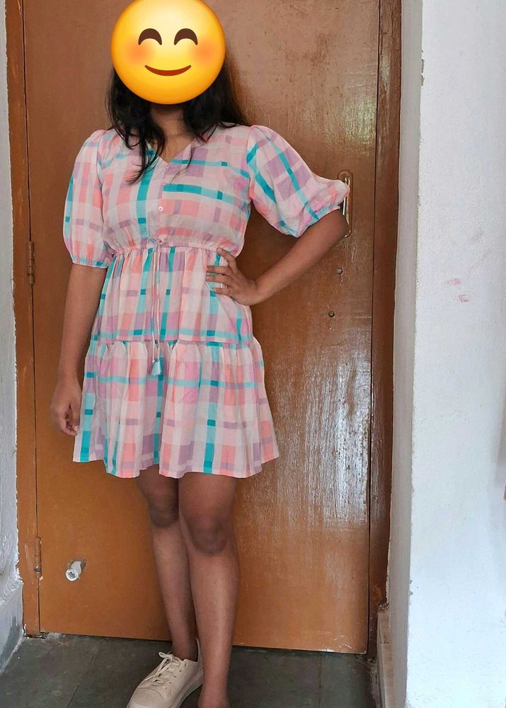 Cute Plaid Mini Dress