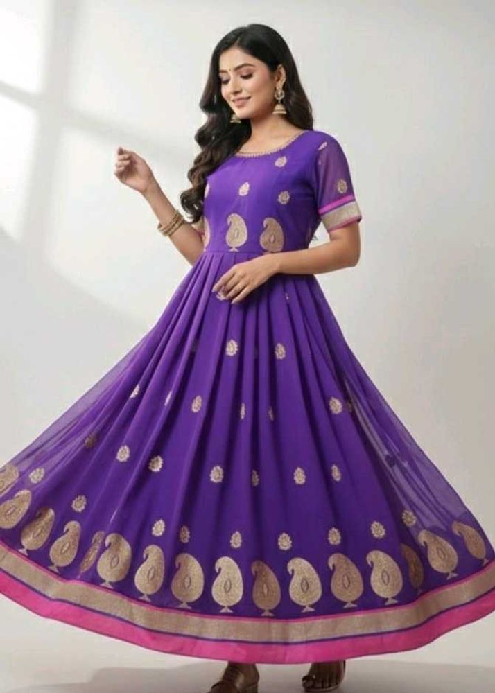 Elegant Purple Paisley Anarkali Kurta