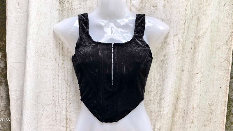 Black Velvet Corset Top