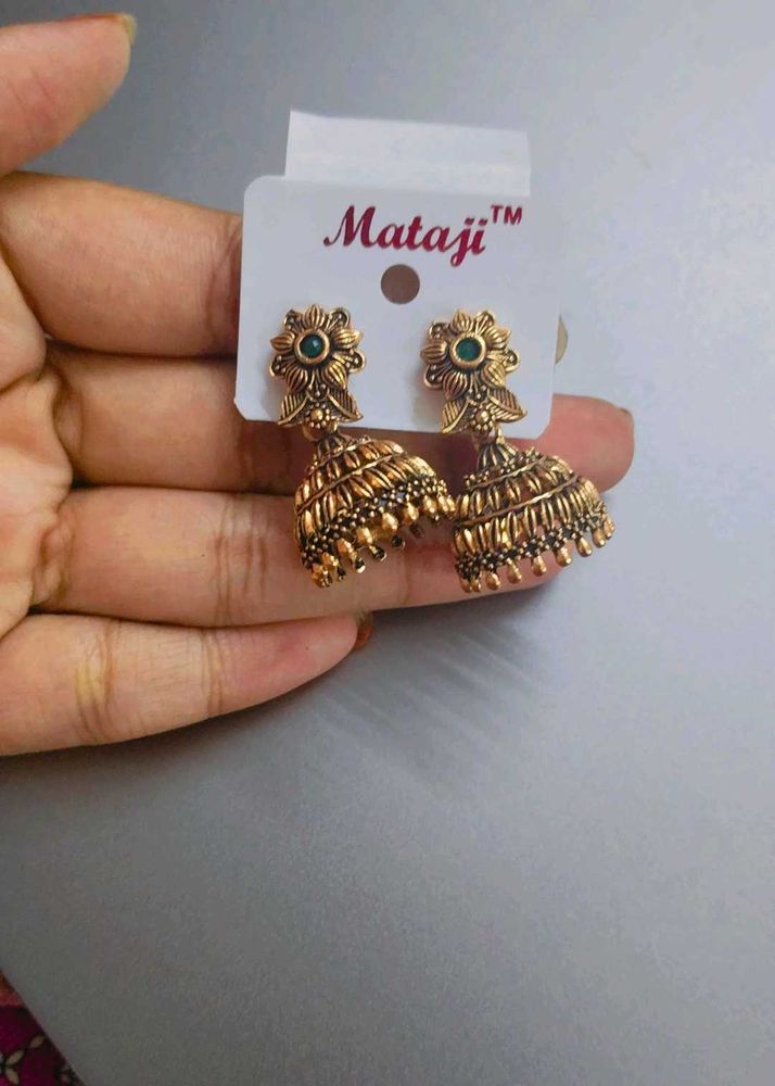 Antique Jhumka Earrings- Traditional Ethnic Design