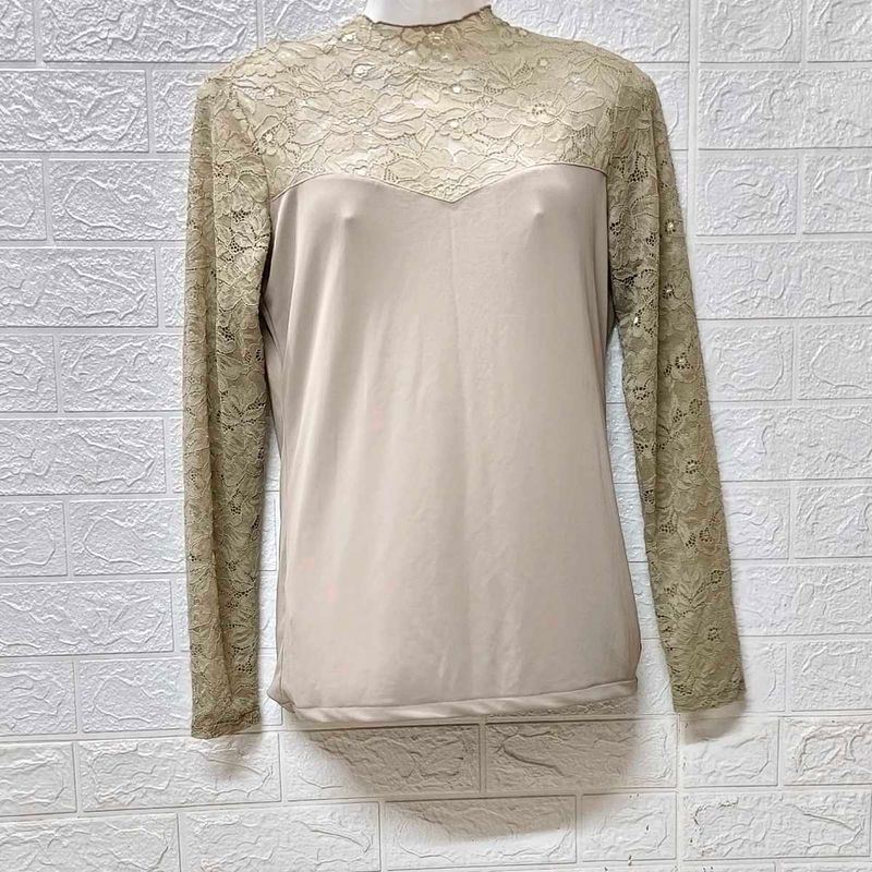 Mango Brand Medium Size Lace Mendhi Colour Top